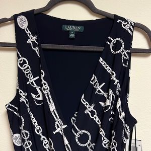 Gorgeous Nautical Ralph Lauren Faux Wrap Dress